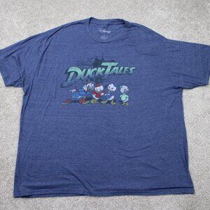 DuckTales Shirt Mens 2XL XXL Blue Disney Graphic Print Short Sleeve Pullover